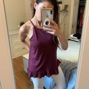 Burgandy Tank with Ruffle NWOT (Freebie*)